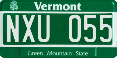 VT license plate NXU055