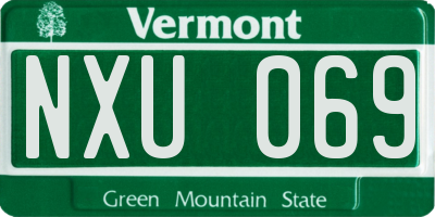 VT license plate NXU069