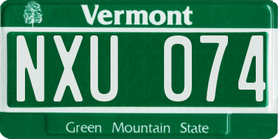 VT license plate NXU074