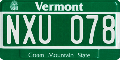 VT license plate NXU078