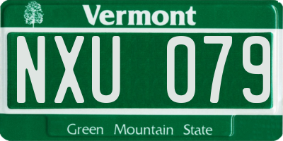 VT license plate NXU079