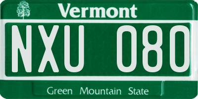 VT license plate NXU080