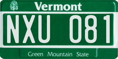 VT license plate NXU081