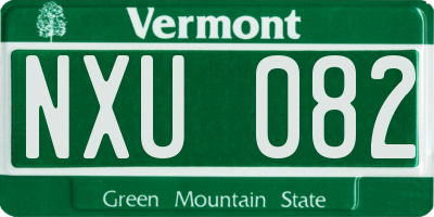 VT license plate NXU082