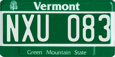 VT license plate NXU083