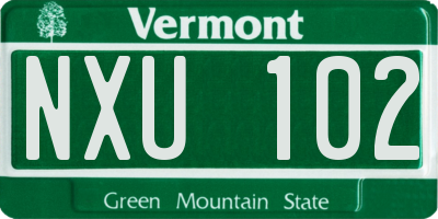 VT license plate NXU102