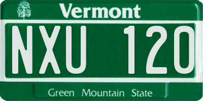 VT license plate NXU120