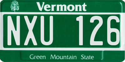VT license plate NXU126