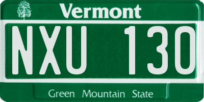 VT license plate NXU130
