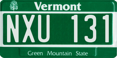 VT license plate NXU131