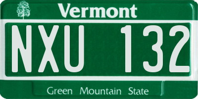 VT license plate NXU132