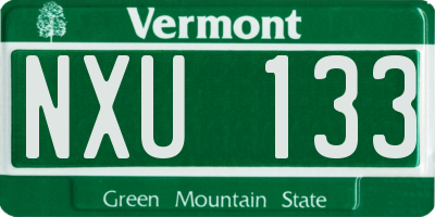 VT license plate NXU133