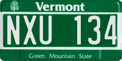 VT license plate NXU134