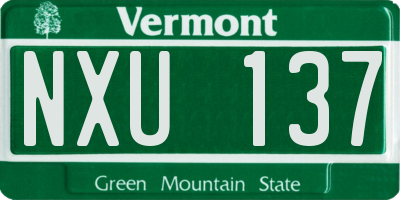 VT license plate NXU137
