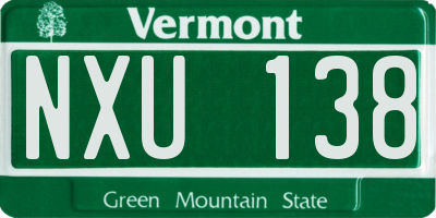 VT license plate NXU138