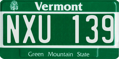 VT license plate NXU139