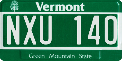 VT license plate NXU140