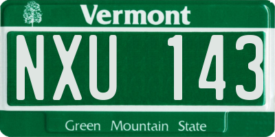 VT license plate NXU143