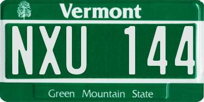 VT license plate NXU144