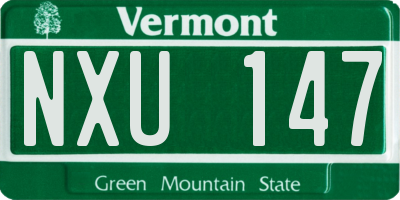 VT license plate NXU147