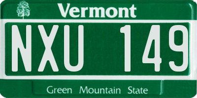 VT license plate NXU149