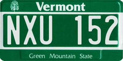VT license plate NXU152