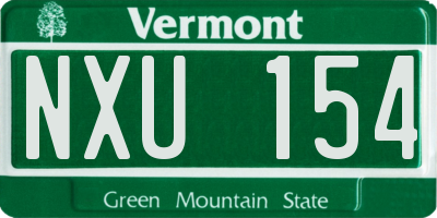 VT license plate NXU154