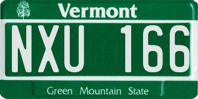 VT license plate NXU166