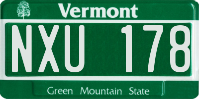 VT license plate NXU178