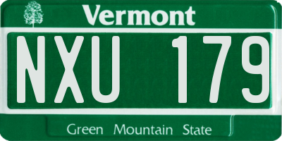 VT license plate NXU179