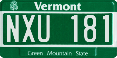 VT license plate NXU181