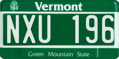 VT license plate NXU196