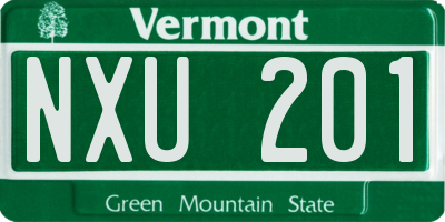 VT license plate NXU201