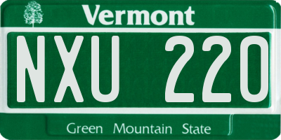VT license plate NXU220