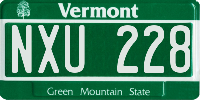 VT license plate NXU228