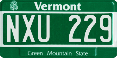 VT license plate NXU229