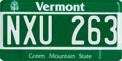VT license plate NXU263