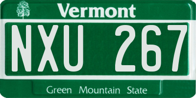 VT license plate NXU267