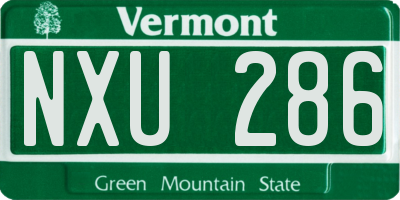 VT license plate NXU286