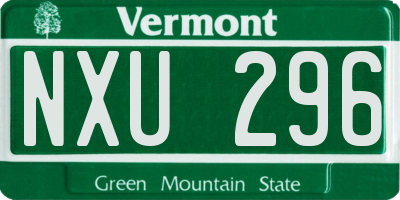 VT license plate NXU296
