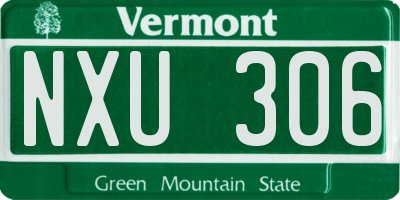 VT license plate NXU306