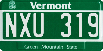 VT license plate NXU319