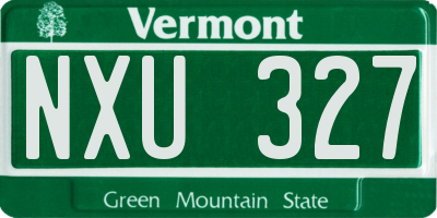 VT license plate NXU327