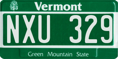 VT license plate NXU329