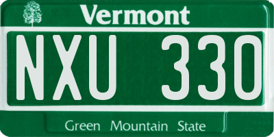 VT license plate NXU330