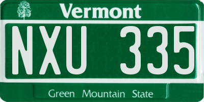VT license plate NXU335