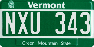 VT license plate NXU343