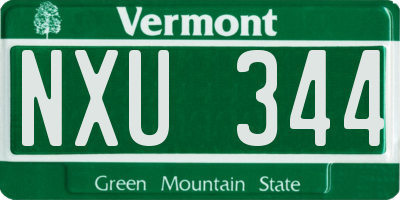 VT license plate NXU344