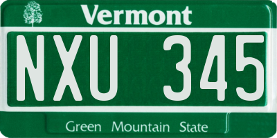 VT license plate NXU345