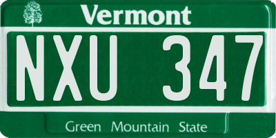 VT license plate NXU347